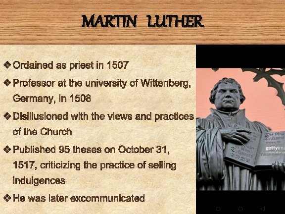 MARTIN LUTHER 