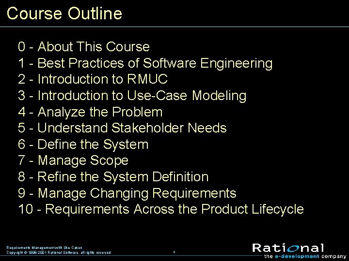 Course Outline 0 - About This Course 1 - Best Practices of Software Engineering