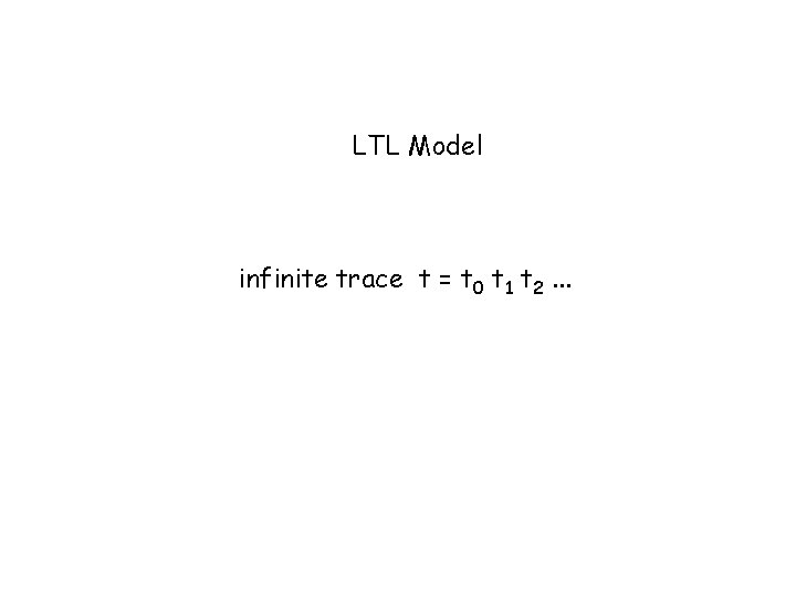 LTL Model infinite trace t = t 0 t 1 t 2. . .