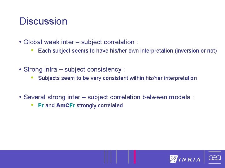 14 Discussion • Global weak inter – subject correlation : • Each subject seems 14 Discussion • Global weak inter – subject correlation : • Each subject seems