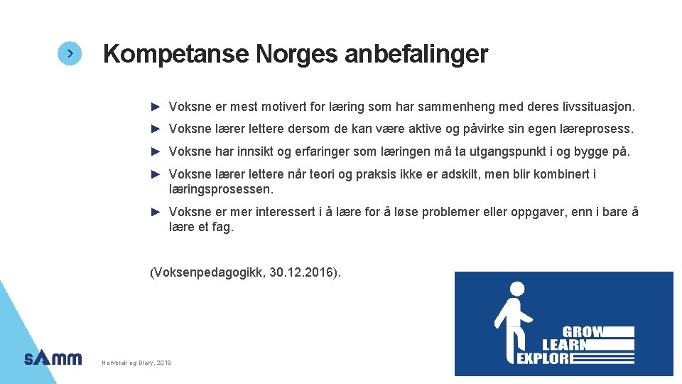 Kompetanse Norges anbefalinger ► Voksne er mest motivert for læring som har sammenheng med