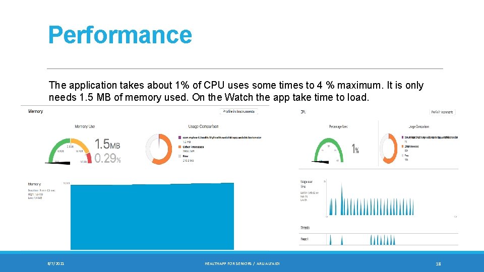 Performance The application takes about 1% of CPU uses some times to 4 % Performance The application takes about 1% of CPU uses some times to 4 %