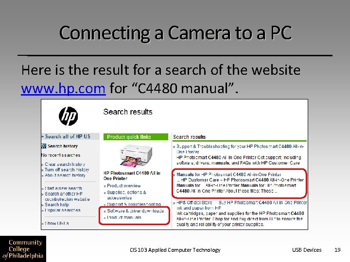 Connecting a Camera to a PC Here is the result for a search of