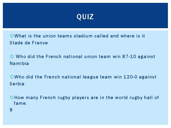 QUIZ What is the union teams stadium called and where is it Stade de