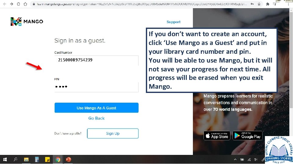 21500089754239 If you don’t want to create an account, click ‘Use Mango as a