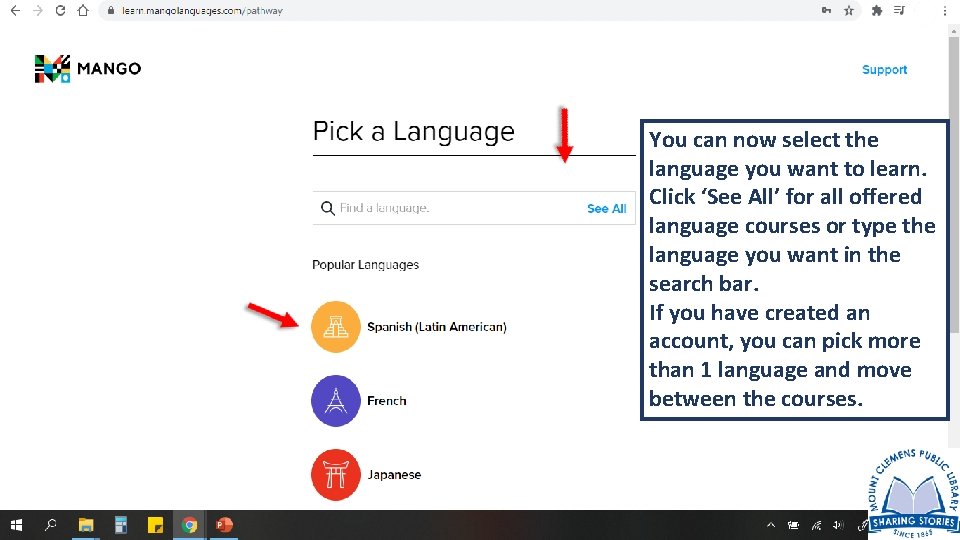You can now select the language you want to learn. Click ‘See All’ for