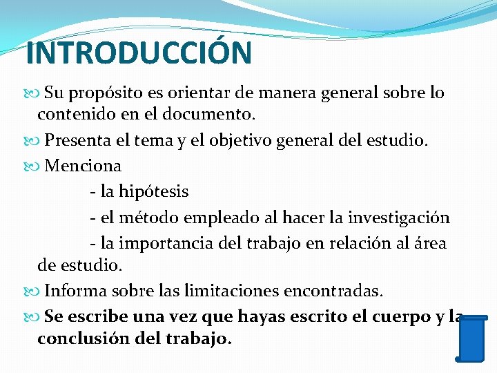 INTRODUCCIÓN Su propósito es orientar de manera general sobre lo contenido en el documento.