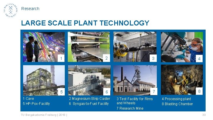 Research LARGE SCALE PLANT TECHNOLOGY 1 2 3 4 5 6 7 8 1