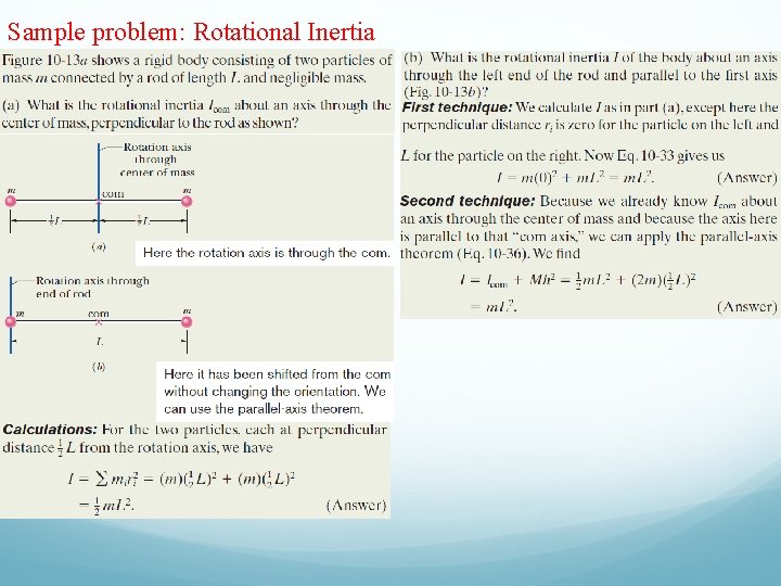 Sample problem: Rotational Inertia 