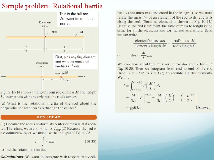 Sample problem: Rotational Inertia 