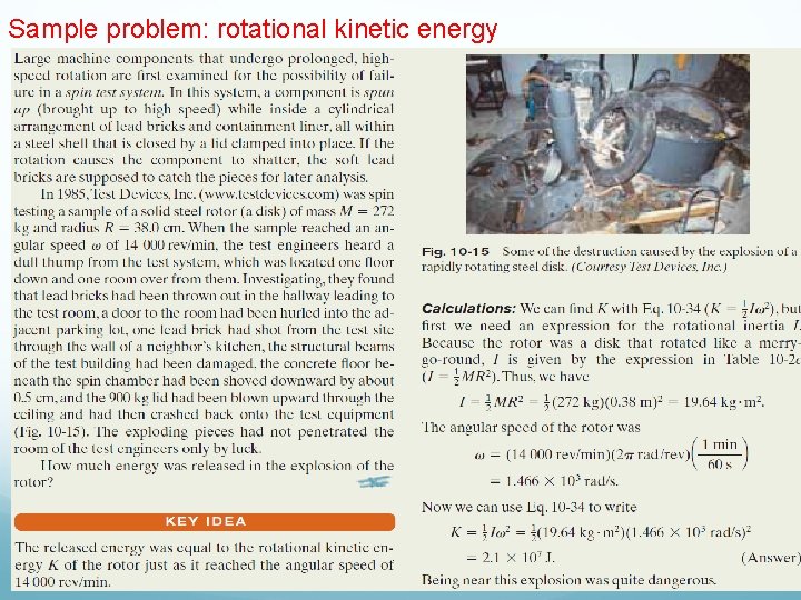 Sample problem: rotational kinetic energy 