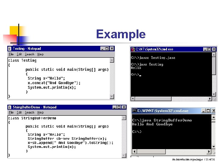 Example An introduction to packages / 21 of 31 Example An introduction to packages / 21 of 31