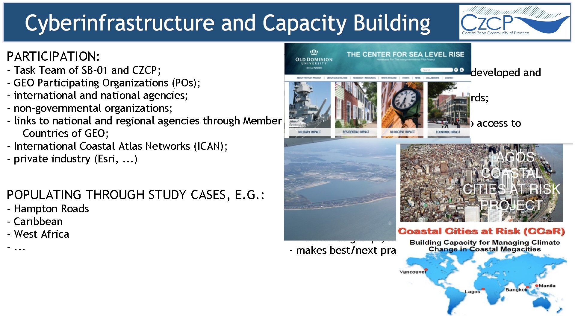 PARTICIPATION: - ADDITIONAL IMPACTS: Task Team of SB-01 and CZCP; - equal opportunity: urban