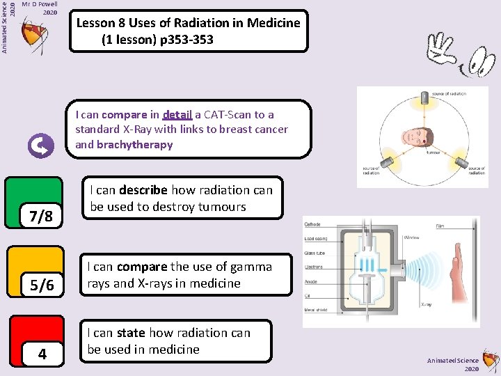 Animated Science 2020 Mr D Powell 2020 Lesson 8 Uses of Radiation in Medicine