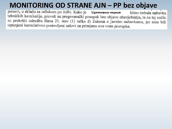 MONITORING OD STRANE AJN – PP bez objave 