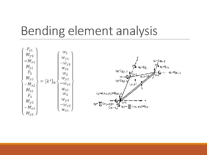 Bending element analysis 