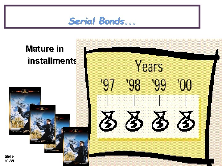 Serial Bonds. . . Mature in installments. Slide 10 -39 