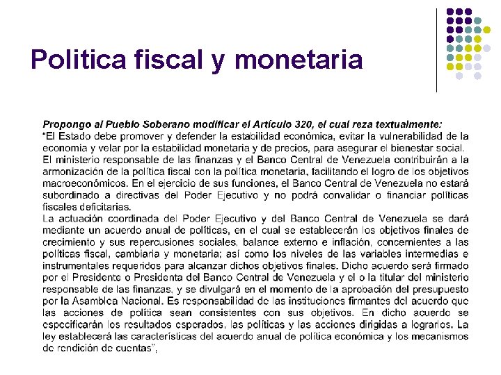 Politica fiscal y monetaria 