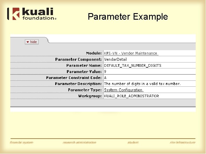 Parameter Example 