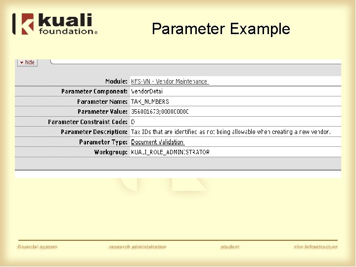 Parameter Example 