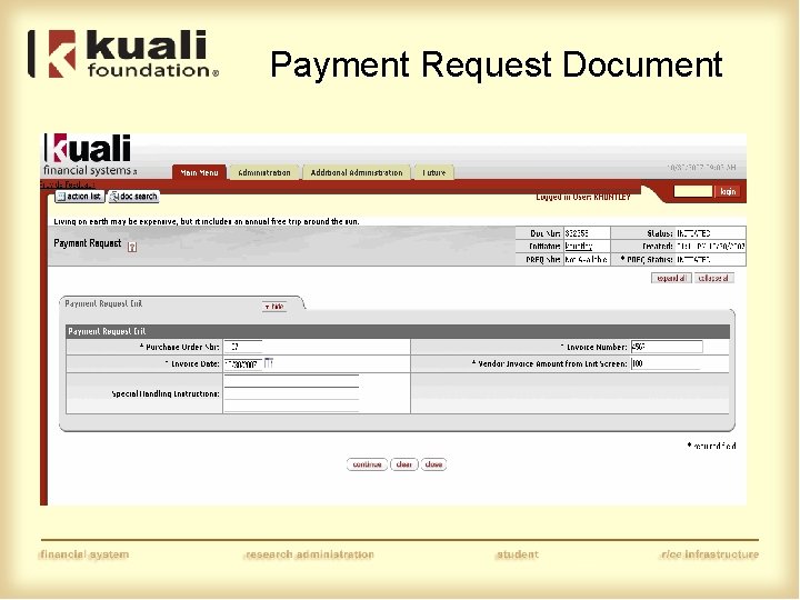 Payment Request Document 