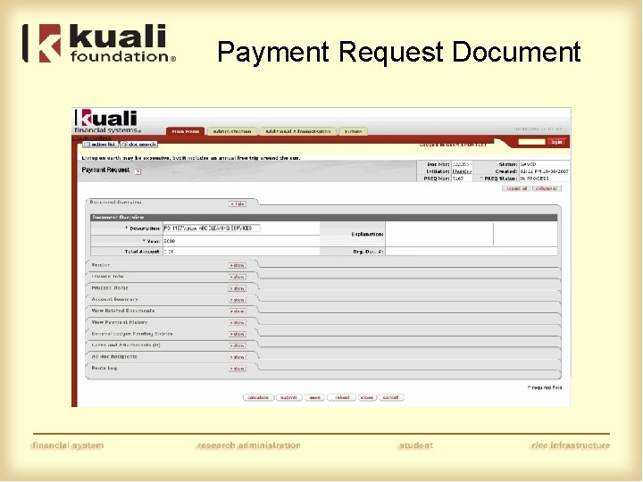 Payment Request Document 