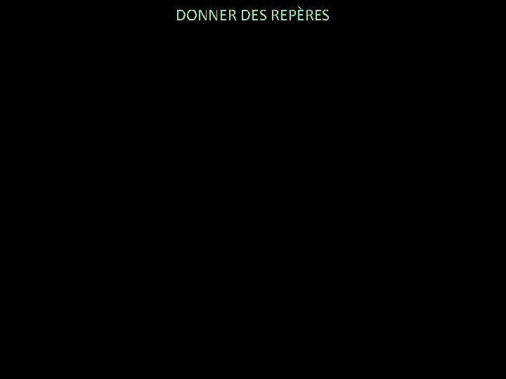 DONNER DES REPÈRES 