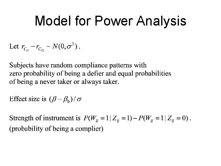 Model for Power Analysis 