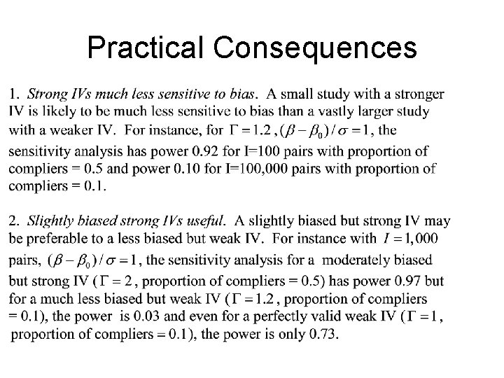 Practical Consequences 