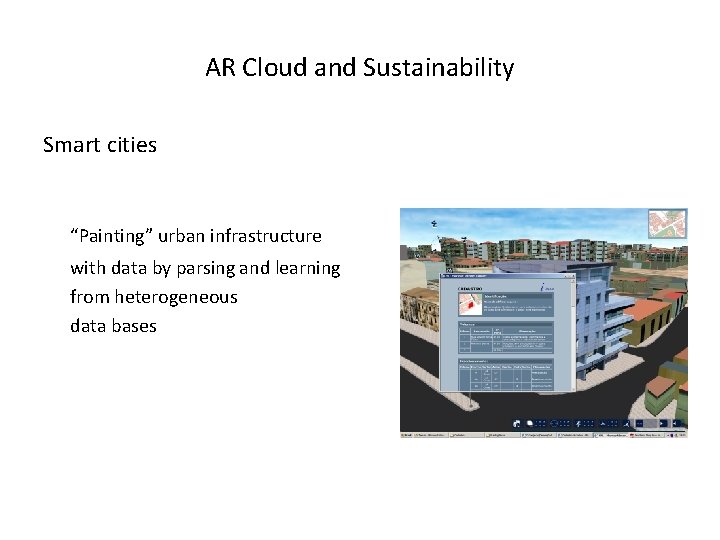 AR Cloud and Sustainability Smart cities “Painting” urban infrastructure with data by parsing and