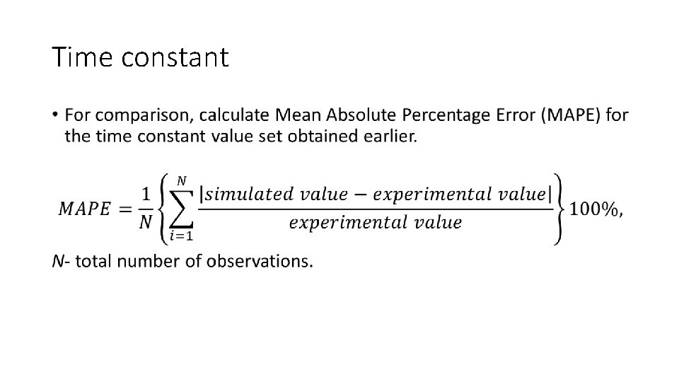 Time constant • Time constant •