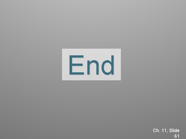 End Ch. 11, Slide 61 