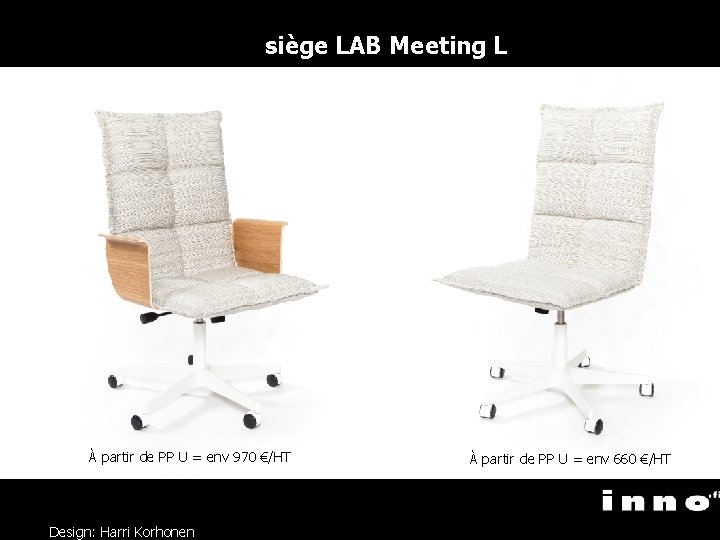 siège LAB Meeting L À partir de PP U = env 970 €/HT Design: