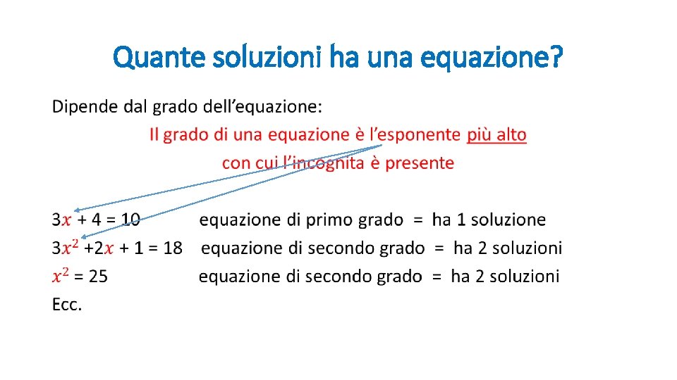 Quante soluzioni ha una equazione? • 