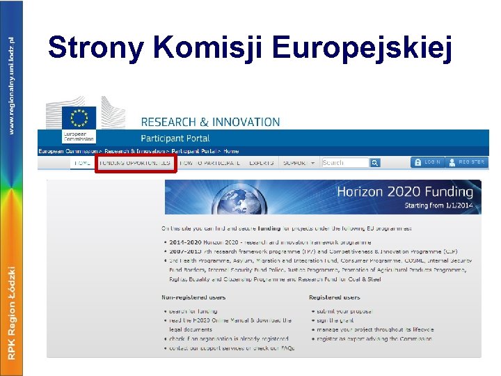 Strony Komisji Europejskiej 