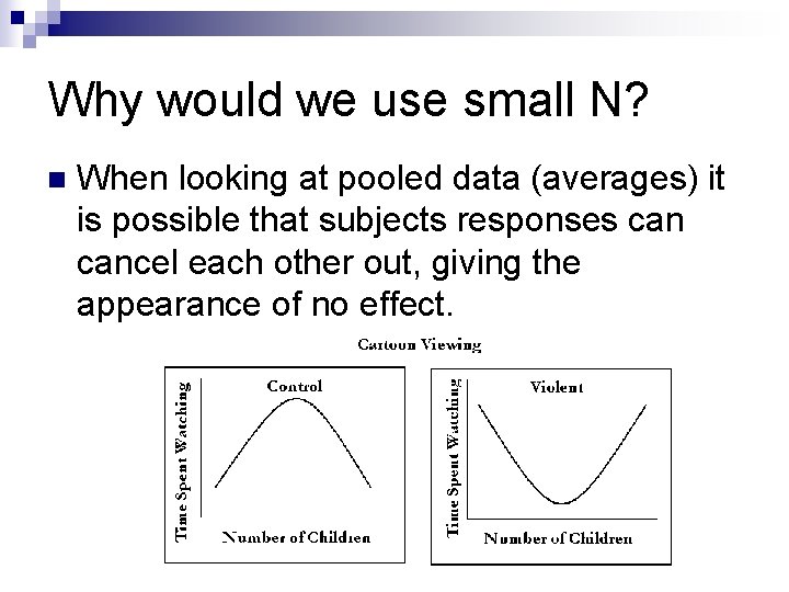 Why would we use small N? n When looking at pooled data (averages) it