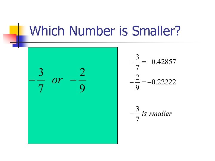 Which Number is Smaller? 