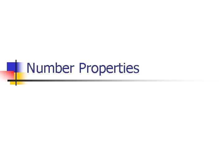 Number Properties 