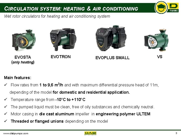 CIRCULATION SYSTEM: HEATING & AIR CONDITIONING Wet rotor circulators for heating and air conditioning