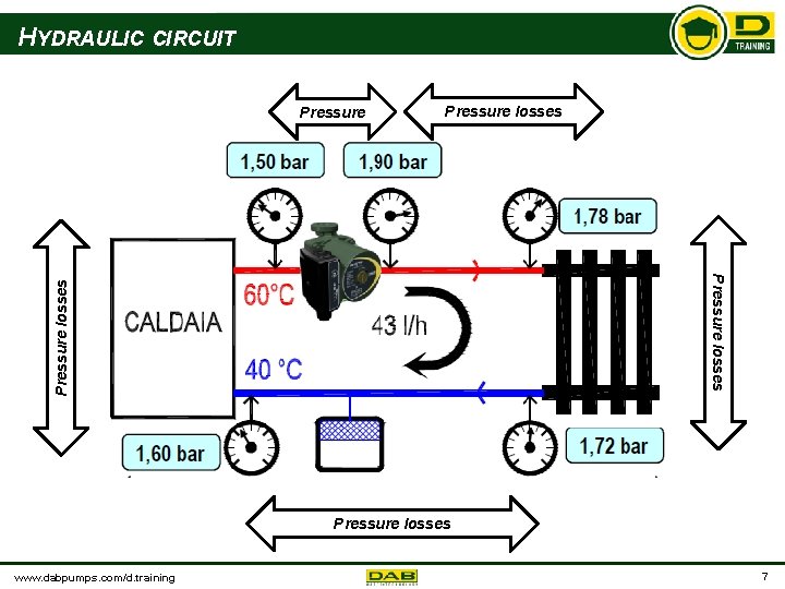 HYDRAULIC CIRCUIT Pressure losses Pressure losses www. dabpumps. com/d. training 7 