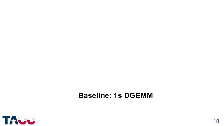 Baseline: 1 s DGEMM 18 