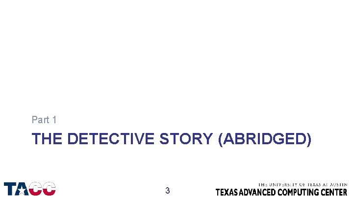 Part 1 THE DETECTIVE STORY (ABRIDGED) 3 