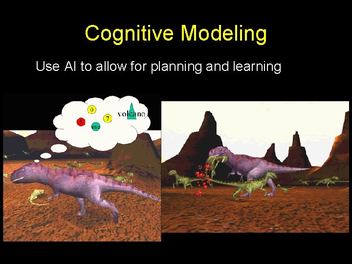 Cognitive Modeling Use AI to allow for planning and learning 