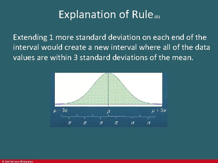 Explanation of Rule (8) Extending 1 more standard deviation on each end of the
