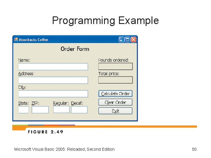 Programming Example Microsoft Visual Basic 2005: Reloaded, Second Edition 50 