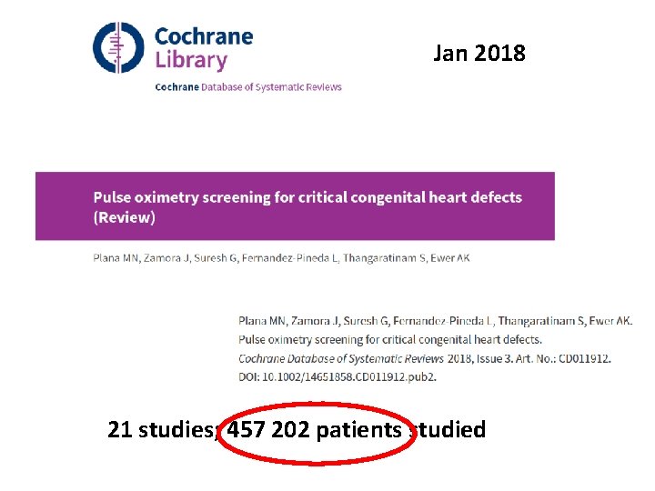 Jan 2018 21 studies; 457 202 patients studied 
