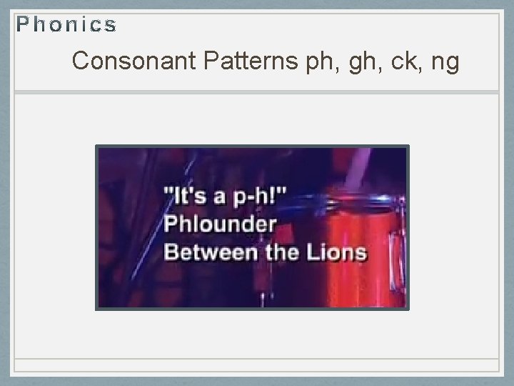 Consonant Patterns ph, gh, ck, ng 