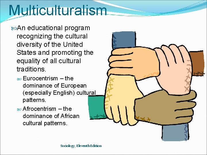 Multiculturalism An educational program recognizing the cultural diversity of the United States and promoting