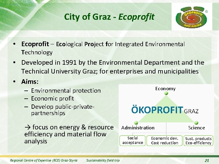 City of Graz - Ecoprofit • Ecoprofit – Ecological Project for Integrated Environmental Technology