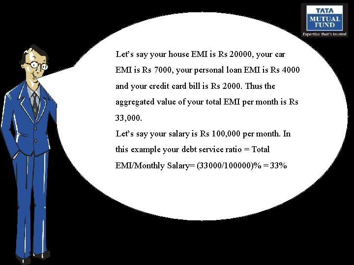 Let’s say your house EMI is Rs 20000, your car EMI is Rs 7000,